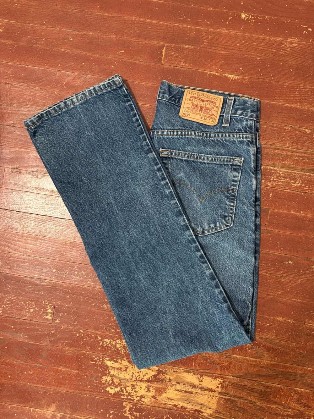 Levi’s 517 Bootcut Jeans Made in USA W34 L34 Medium Wash 100% Cotton
